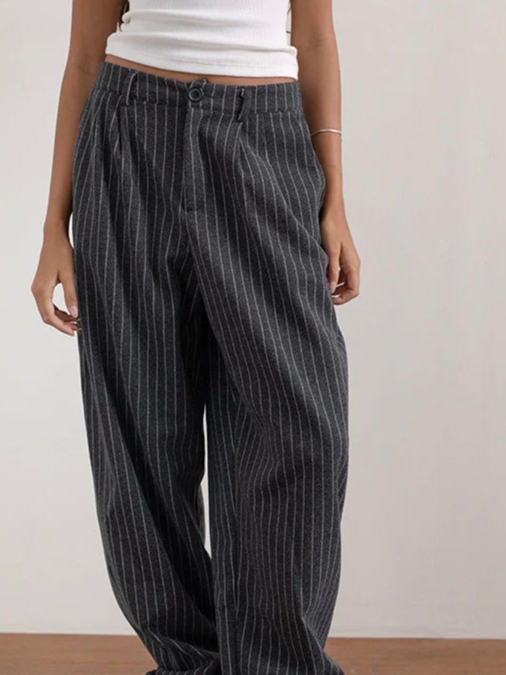 Motel Rocks Charcoal Pinstripe Trousers